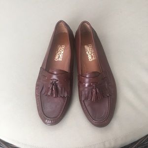 Ferragamo Salvatore brown leather loafers